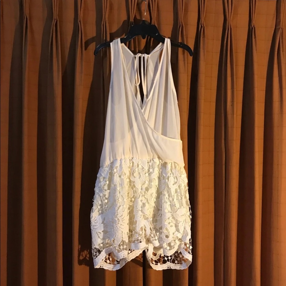Off white crochet romper